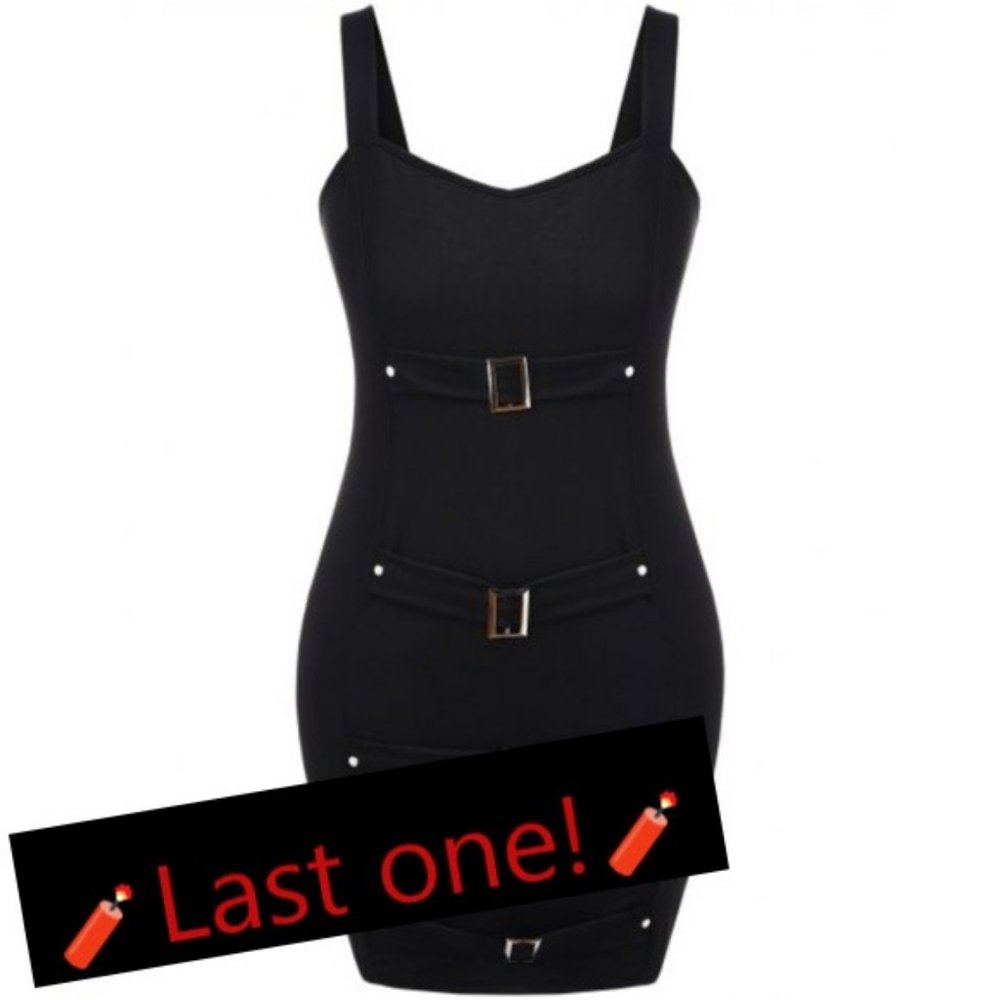💥LAST ONE💥 Sexy Buckle Bodycon Dress PLUS - Picture 1 of 8